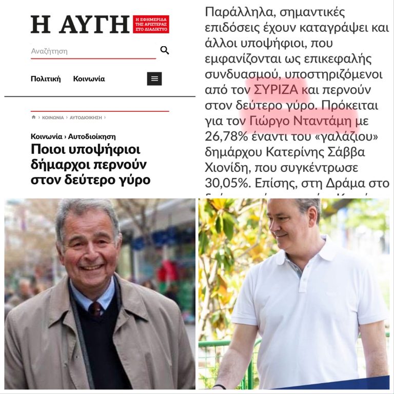 «Η Αυγή»: Σημαντικές επιδόσεις από υποψήφιους του ΣΥΡΙΖΑ όπως ο Γιωργος…