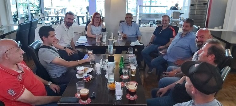 Συνάντηση της βουλεύτριας Πιερίας του ΣΥΡΙΖΑ-Προοδευτική Συμμαχία Ε.Σκούφα με επιχειρηματίες του τουρισμού στην Ολυμπιακή Ακτή Κατερίνης.