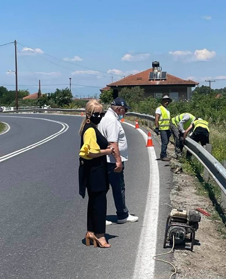 Αυτοψία Αντιπεριφερειάρχη Πιερίας σε τεχνικές παρεμβάσεις συντήρησης ασφαλτόστρωσης