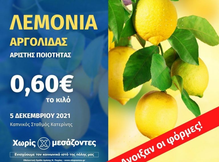 Χωρίς Μεσάζοντες: Λεμόνια Αργολίδας προς 0,60€ το κιλό - Άνοιξαν οι φόρμες παραγγελιών