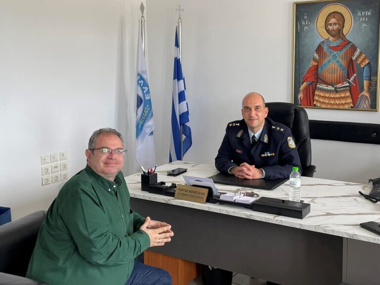 Με τον Διευθυντή της Αστυνομικής Διεύθυνσης Πιερίας συναντήθηκε ο υποψήφιος βουλευτής Πιερίας ΠΑΣΟΚ ΚΙΝΑΛ Κωνσταντίνος Κουτρούπας