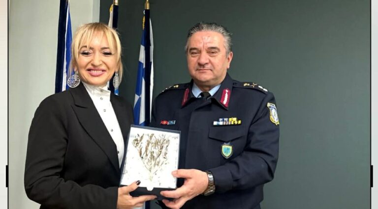 Επίσκεψη της Αντιπεριφερειάρχη Πιερίας Σοφίας Μαυρίδου στον  Διευθυντή της Γενικής Αστυνομικής Διεύθυνσης Θεσσαλονίκης Υποστράτηγο Γεώργιο Τζήμα